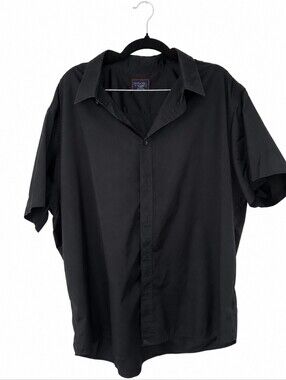 UNTUCKit Men's Black Short Sleeve Button Front Shirt XXL Relaxed Fit 100% Cotton